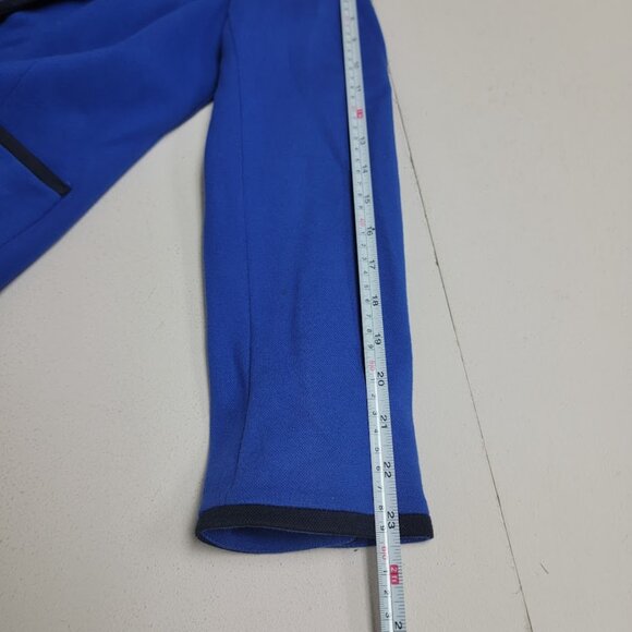 Talbots Blue Nautical Aberdeen Knit Blazer Sz 8 Jacket Gold Crest Buttons Career - Picture 8 of 11